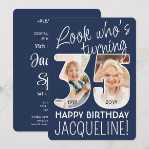 DIY Colours • Look Who's 35 Birthday Party 2 Photo Invitation