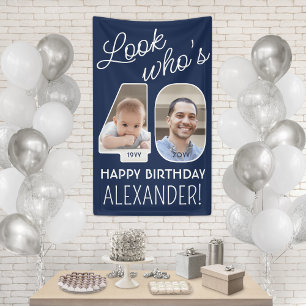 DIY Colours • Look Who's 40 Birthday Party 2 Photo Banner
