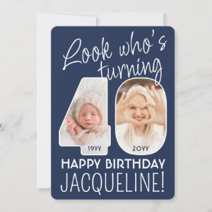 DIY Colours • Look Who's 40 Birthday Party 2 Photo Invitation