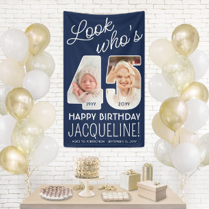DIY Colours • Look Who's 45 Birthday Party 2 Photo Banner