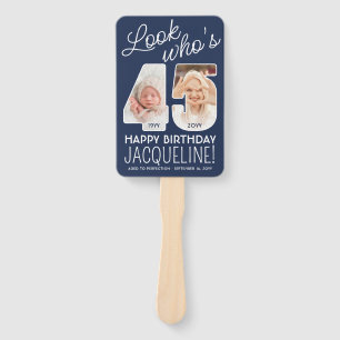 DIY Colours • Look Who's 45 Happy Birthday 4 Photo Hand Fan