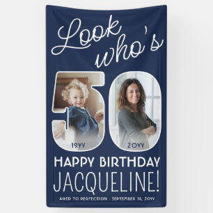DIY Colours • Look Who's 50 Birthday Party 2 Photo Banner