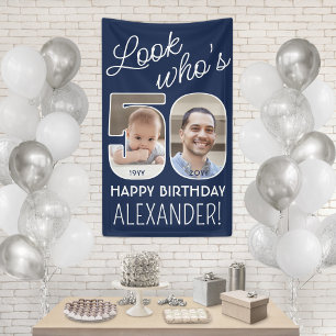 DIY Colours • Look Who's 50 Birthday Party 2 Photo Banner