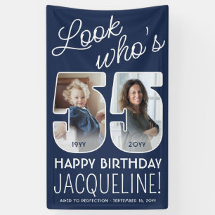 DIY Colours • Look Who's 55 Birthday Party 2 Photo Banner