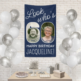 DIY Colours • Look Who's 60 Birthday Party 2 Photo Banner