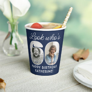 DIY Colours • Look Who's 60 Birthday Party 2 Photo Paper Cups