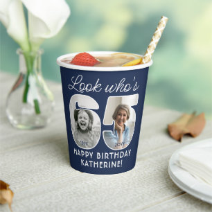 DIY Colours • Look Who's 65 Birthday Party 2 Photo Paper Cups