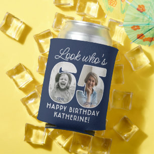 DIY Colours • Look Who's 65 Birthday Party 4 Photo Can Cooler