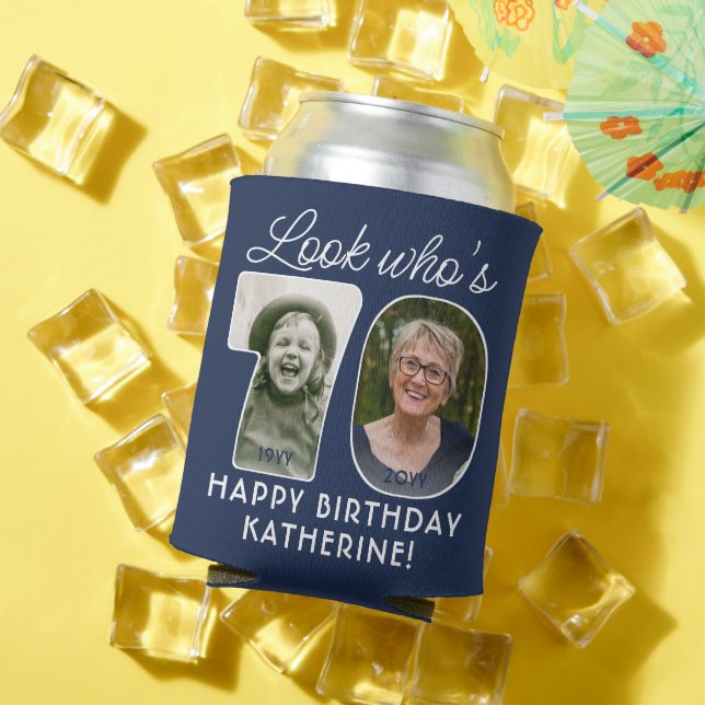 DIY Colours • Look Who's 70 Birthday Party 2 Photo Can Cooler (In Situ Summer)
