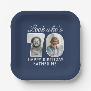 DIY Colours • Look Who's 70 Birthday Party 2 Photo Paper Plate