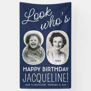 DIY Colours • Look Who's 80 Birthday Party 2 Photo Banner