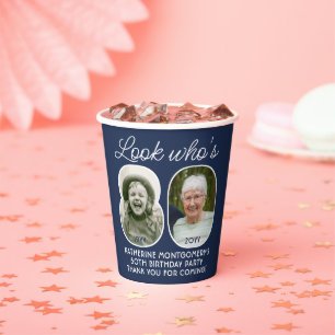 DIY Colours • Look Who's 80 Birthday Party 2 Photo Paper Cups
