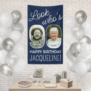 DIY Colours • Look Who's 90 Birthday Party 2 Photo Banner