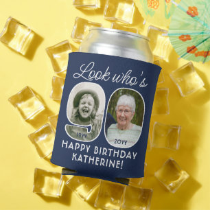 DIY Colours • Look Who's 90 Birthday Party 2 Photo Can Cooler
