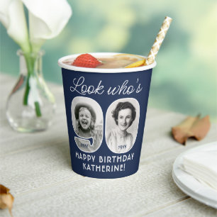 DIY Colours • Look Who's 90 Birthday Party 4 Photo Paper Cups