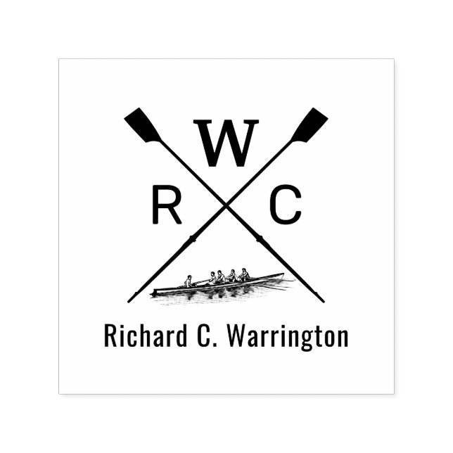DIY Colours Men Rowing Crew Blades Boat Initial Nm Self-inking Stamp (Design)