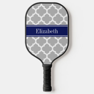 DIY Colours Moroccan Grey Blue White Ribbon BG S Pickleball Paddle