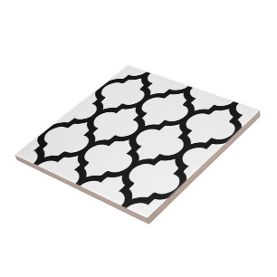 DIY Colours Moroccan Quatrefoil Pattern #5 LG Blac Tile
