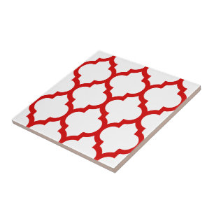 DIY Colours Moroccan Quatrefoil Pattern #5 LG Red  Tile