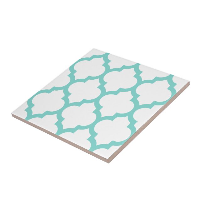 DIY Colours Moroccan Quatrefoil Pattern #5 LG Turq Tile (Side)