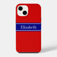 DIY Colours Red, Navy Ribbon Name Monogram S