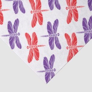 DIY Colours, Red Purple Dragonflies Tissue Paper