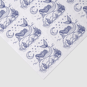 DIY Colours Sultry Mermaid Lying on Rocks Moon Blu Tissue Paper