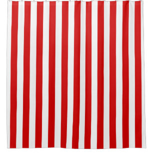 DIY Colours Vertical Stripe NL #0 Red White Shower Curtain
