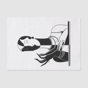 DIY Colours Vintage Art Deco Lady With Pearls Tissue Paper