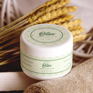 DIY Cosmetic Jar Wrap-Around Label in Retro Green