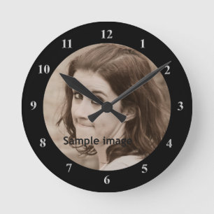 DIY Create Your Own Black   Personalised Photo Round Clock