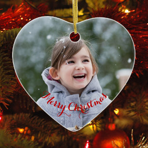 DIY Create Your Own Heart Photo Holiday Christmas Ceramic Tree Decoration