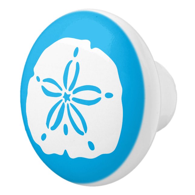 DIY Custom Colour Blue and White Sand Dollar A09 Ceramic Knob (Right)