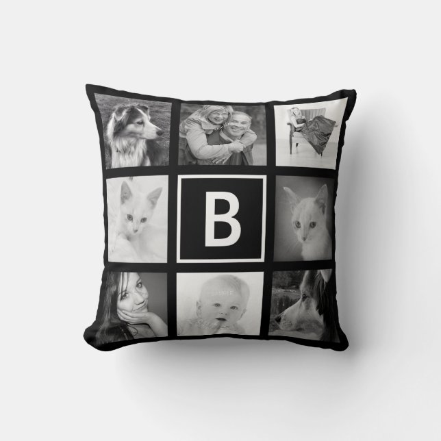 DIY Custom Instagram Photo Grid with Monogram Cushion (Front)