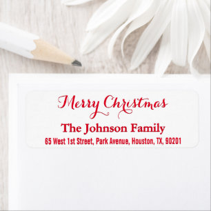 DIY Custom Merry Christmas Elegant Return Address