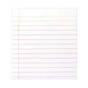 DIY CUSTOM NOTEBOOK PAPER BLOCK, COLOR THIN LINES NOTEPAD