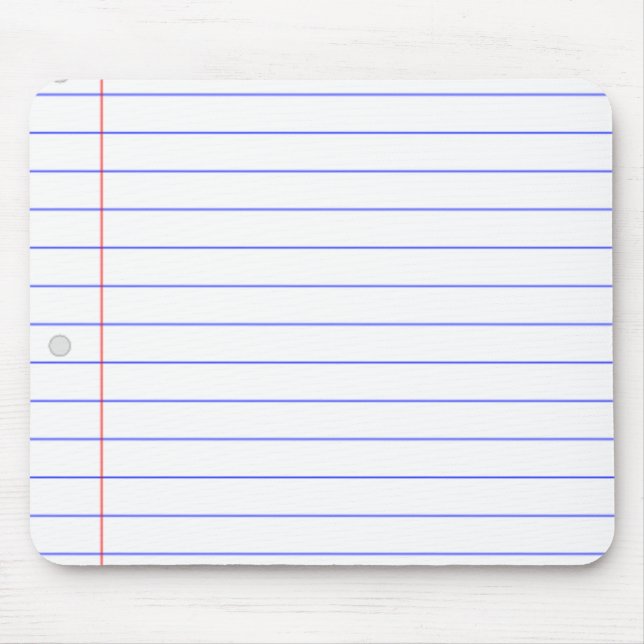 DIY CUSTOM NOTEBOOK PAPER BLOCK WITH THIN LINES MOUSE PAD (Front)