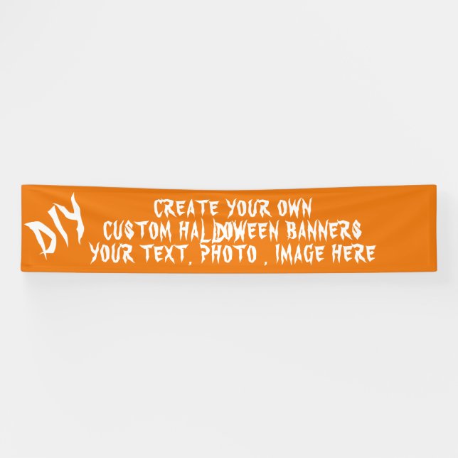 DIY Custom Personalised Party Decoration Halloween Banner (Horizontal)