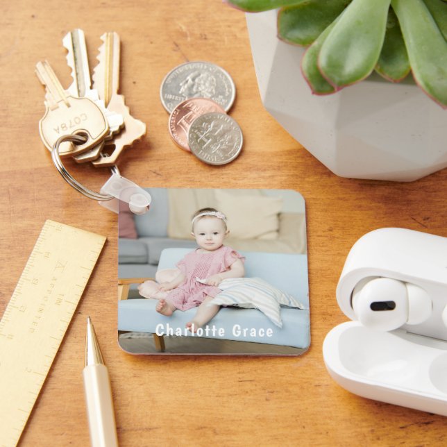 DIY Custom Personalized Photo and Name Key Ring (Desk)