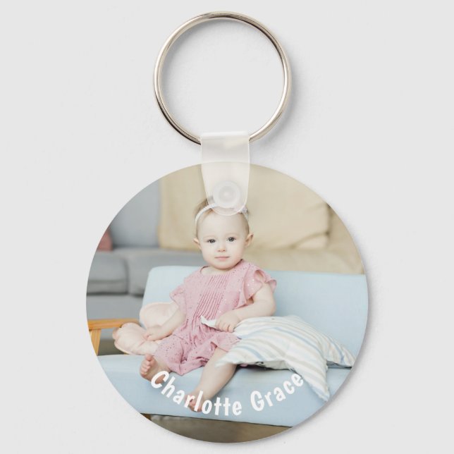 DIY Custom Personalized Photo and Name Key Ring (Front)
