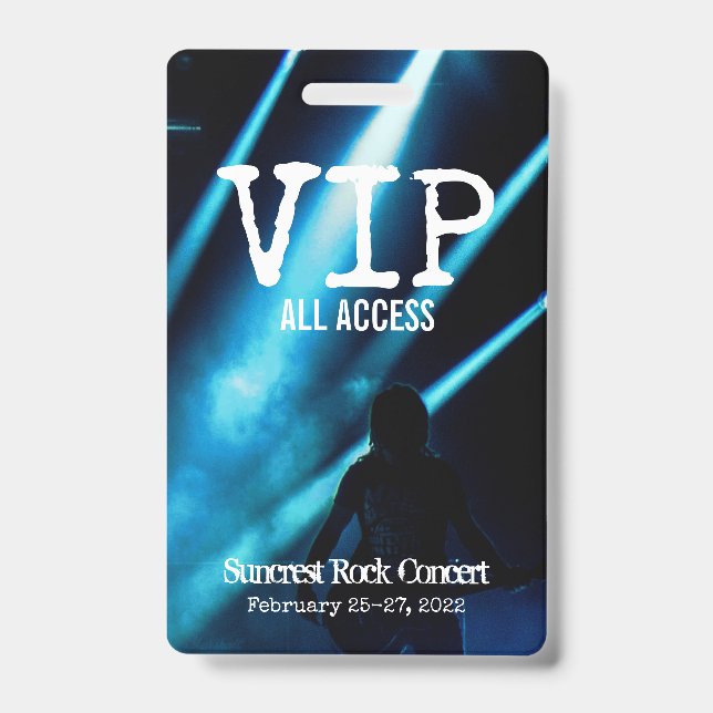 DIY CUSTOM PERSONALIZED VIP ALL ACCESS PASS BADGE ID BADGE (Front)