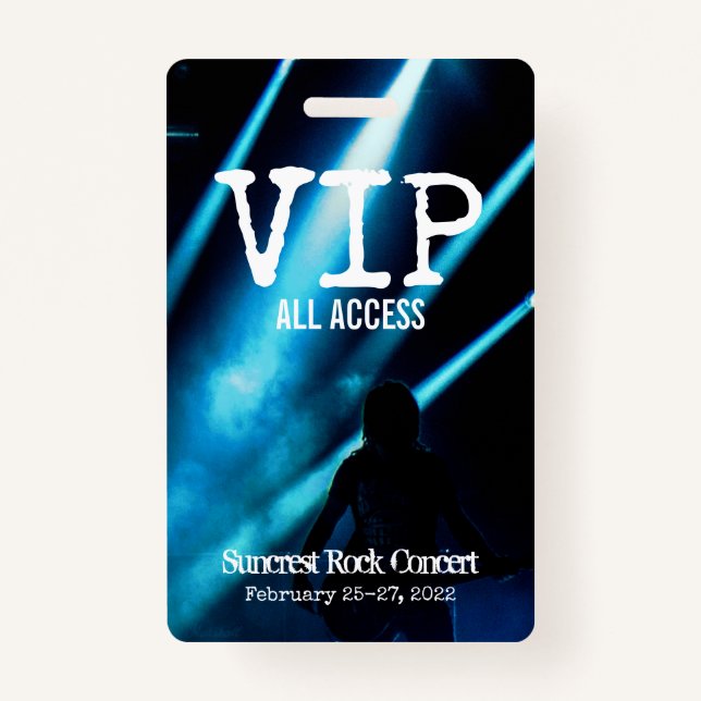DIY CUSTOM PERSONALIZED VIP ALL ACCESS PASS BADGE ID BADGE (Front)