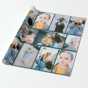 DIY Custom Photo Green Wrapping Paper