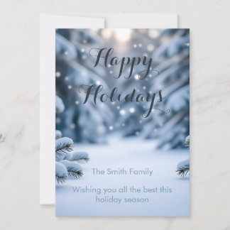 DIY Customizable Photo Template Clean Snow Bokeh