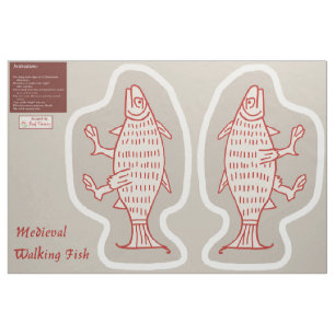 DIY Cut & Sew Mediaeval Walking Fish Fabric