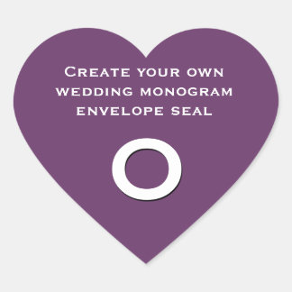 DIY Design Your Custom Colour Wedding Monogram  V1 Heart Sticker