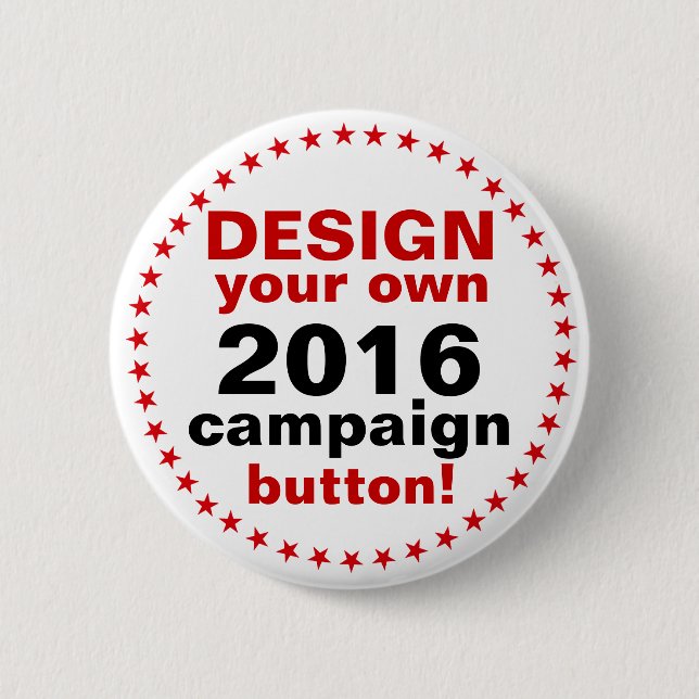 DIY Design Your Own Campaign Button Pin red stars (Front)