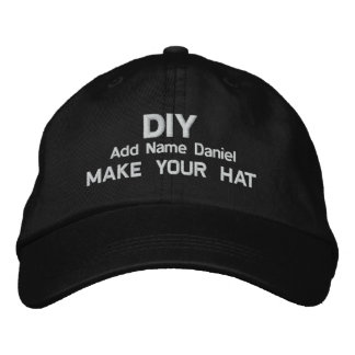 DIY Design Your Own Embroidered Black H015 Embroidered Hat