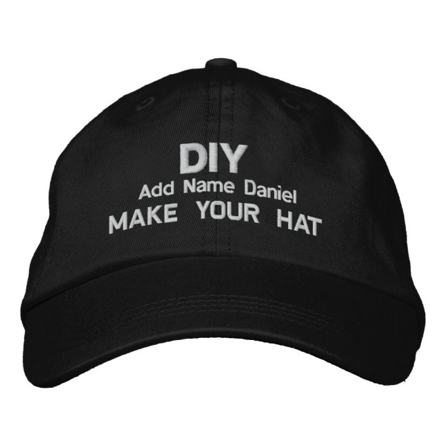 DIY Design Your Own Embroidered Black H015 Embroidered Hat (Front)