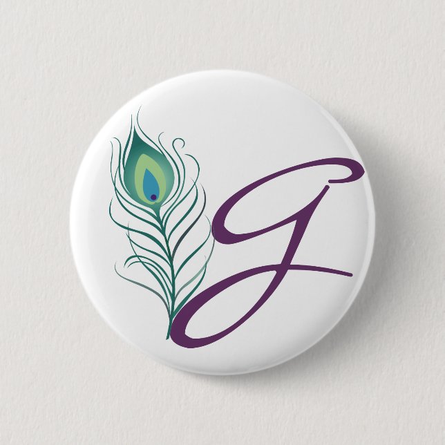 DIY Elegant Peacock Feather 6 Cm Round Badge (Front)